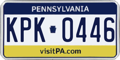 PA license plate KPK0446