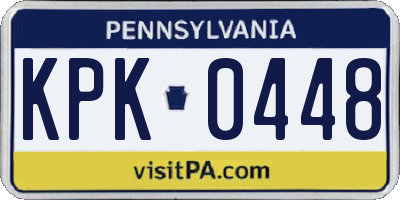 PA license plate KPK0448