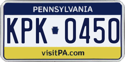 PA license plate KPK0450