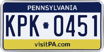 PA license plate KPK0451