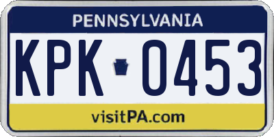 PA license plate KPK0453