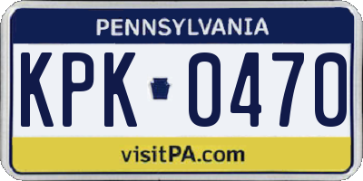 PA license plate KPK0470