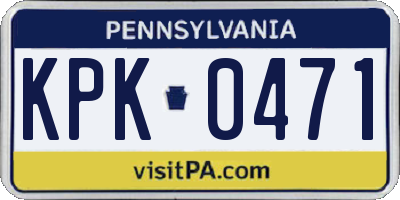 PA license plate KPK0471