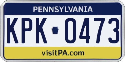 PA license plate KPK0473