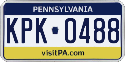 PA license plate KPK0488