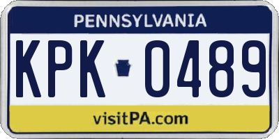 PA license plate KPK0489
