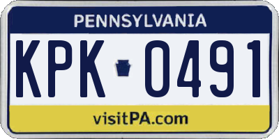 PA license plate KPK0491