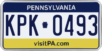 PA license plate KPK0493