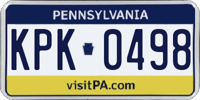 PA license plate KPK0498