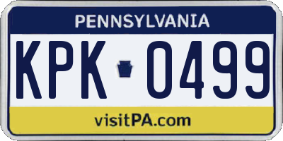 PA license plate KPK0499