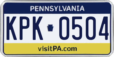 PA license plate KPK0504