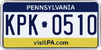 PA license plate KPK0510