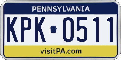 PA license plate KPK0511