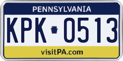 PA license plate KPK0513