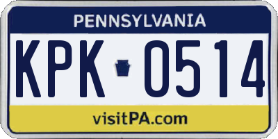 PA license plate KPK0514