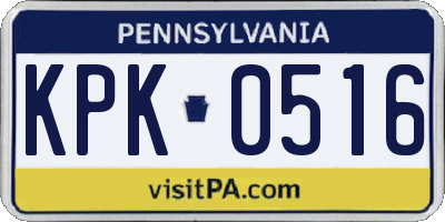 PA license plate KPK0516