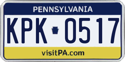 PA license plate KPK0517