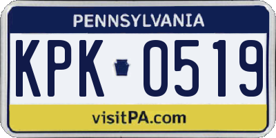 PA license plate KPK0519