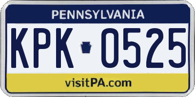 PA license plate KPK0525