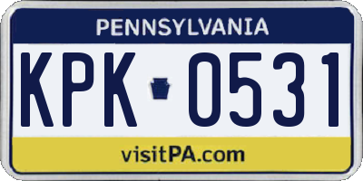 PA license plate KPK0531