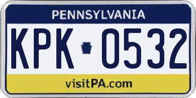 PA license plate KPK0532