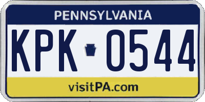 PA license plate KPK0544