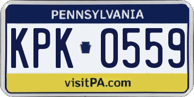 PA license plate KPK0559