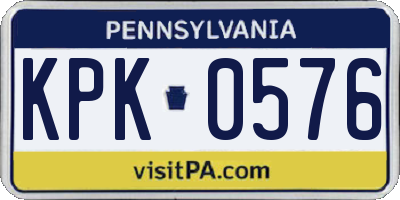 PA license plate KPK0576