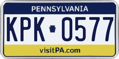 PA license plate KPK0577