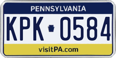 PA license plate KPK0584