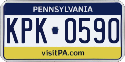 PA license plate KPK0590