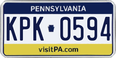 PA license plate KPK0594