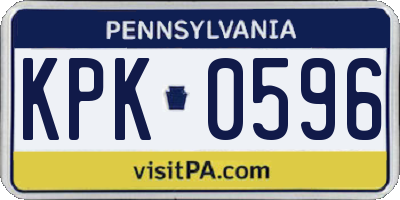PA license plate KPK0596