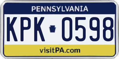 PA license plate KPK0598