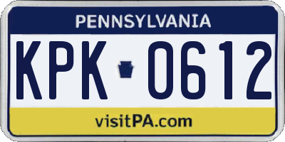 PA license plate KPK0612