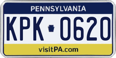 PA license plate KPK0620