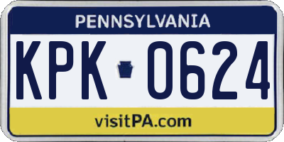 PA license plate KPK0624