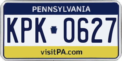 PA license plate KPK0627