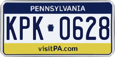 PA license plate KPK0628