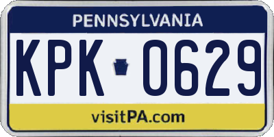 PA license plate KPK0629