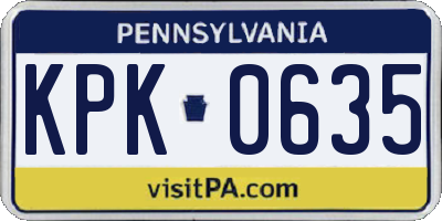PA license plate KPK0635
