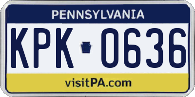 PA license plate KPK0636