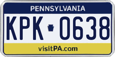 PA license plate KPK0638