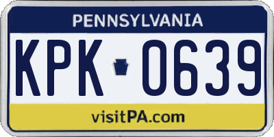PA license plate KPK0639
