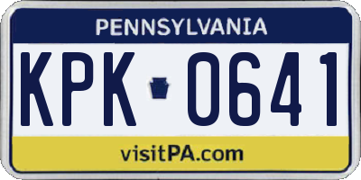 PA license plate KPK0641