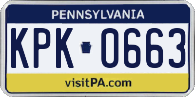 PA license plate KPK0663