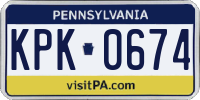 PA license plate KPK0674