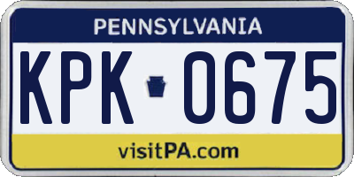 PA license plate KPK0675