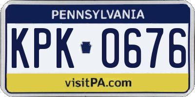 PA license plate KPK0676