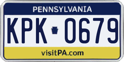PA license plate KPK0679